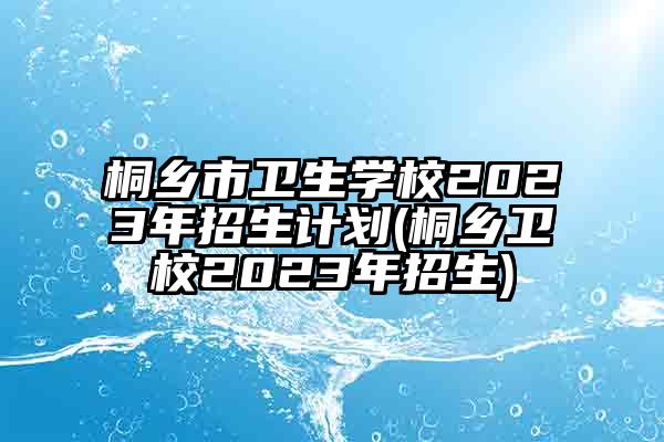 桐乡市卫生学校2023年招生计划(桐乡卫校2023年招生)